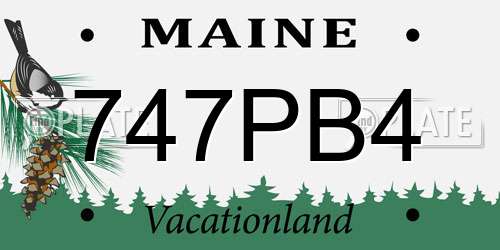 747PB4 Maine License Plate