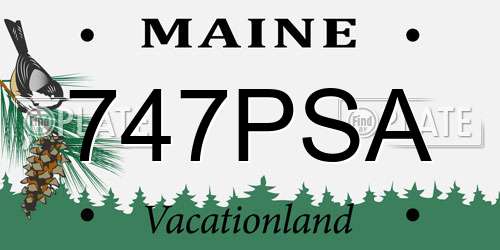 747PSA Maine License Plate