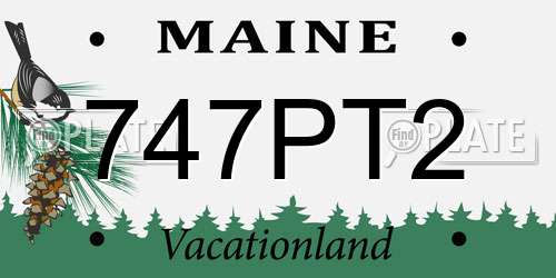 747PT2 Maine License Plate
