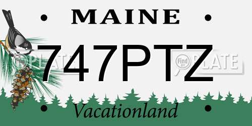 747PTZ Maine License Plate