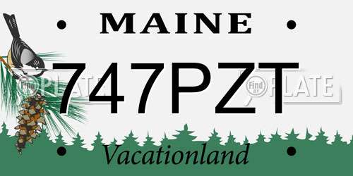 747PZT Maine License Plate