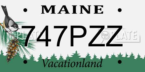 747PZZ Maine License Plate