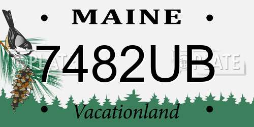7482UB Maine License Plate