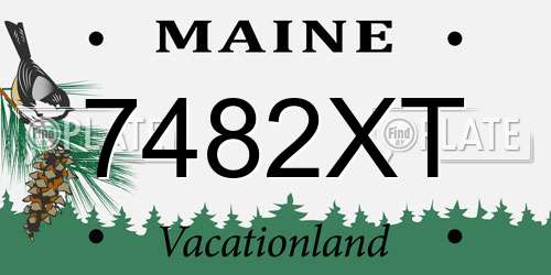 7482XT Maine License Plate