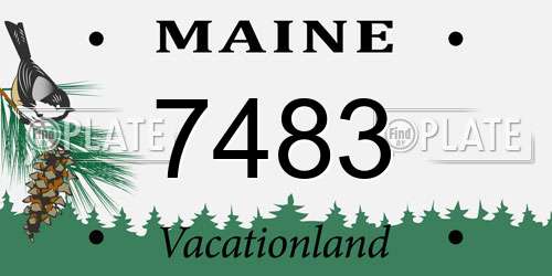 7483 Maine License Plate