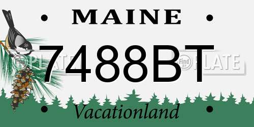 7488BT Maine License Plate