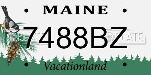 7488BZ Maine License Plate
