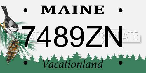 7489ZN Maine License Plate