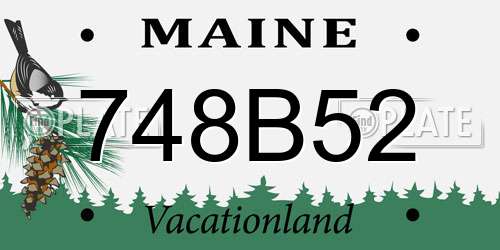 748B52 Maine License Plate
