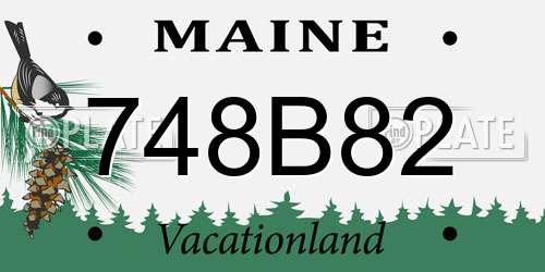 748B82 Maine License Plate