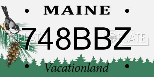 748BBZ Maine License Plate