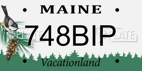 748BIP Maine License Plate