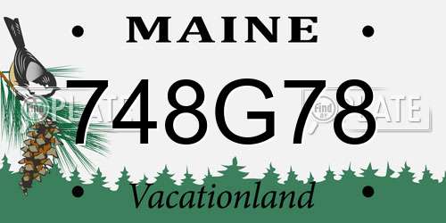 748G78 Maine License Plate