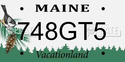 748GT5 Maine License Plate