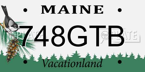 748GTB Maine License Plate