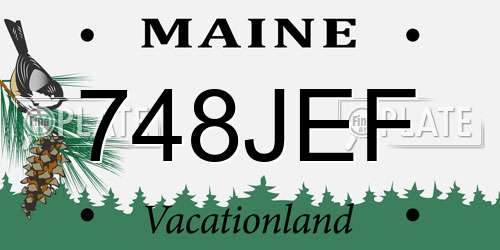 748JEF Maine License Plate