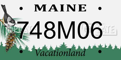 748M06 Maine License Plate