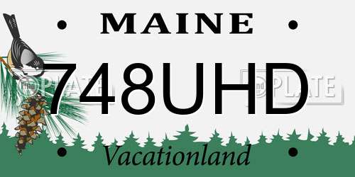 748UHD Maine License Plate