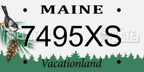 7495XS Maine License Plate