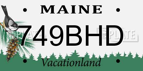 749BHD Maine License Plate