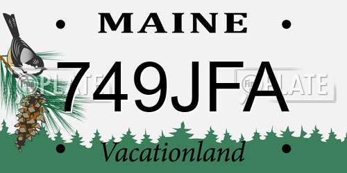 749JFA Maine License Plate