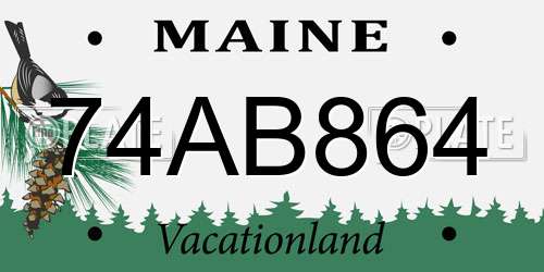 74AB864 Maine License Plate