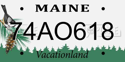 74AO618 Maine License Plate