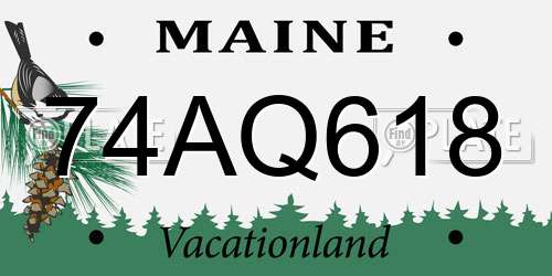 74AQ618 Maine License Plate