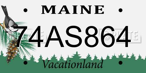 74AS864 Maine License Plate