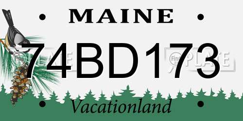 74BD173 Maine License Plate