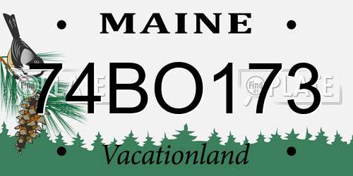 74BO173 Maine License Plate