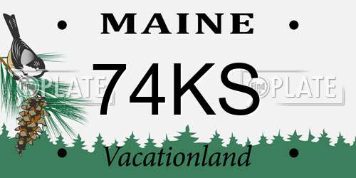 74KS Maine License Plate