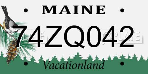 74ZQ042 Maine License Plate