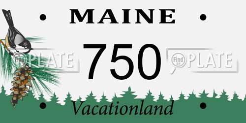 750 Maine License Plate