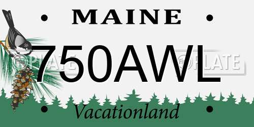 750AWL Maine License Plate