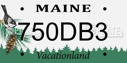 750DB3 Maine License Plate