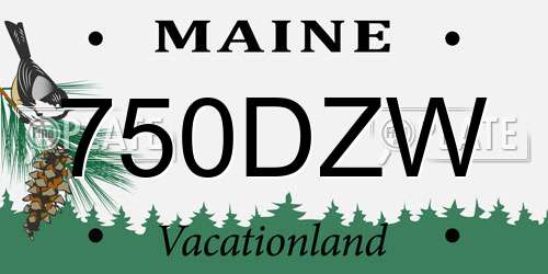 750DZW Maine License Plate