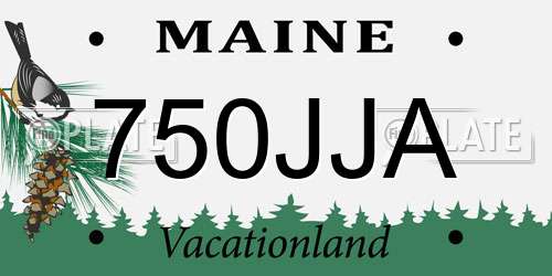 750JJA Maine License Plate