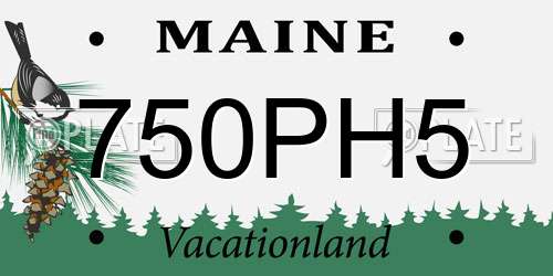 750PH5 Maine License Plate