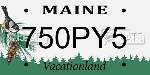 750PY5 Maine License Plate