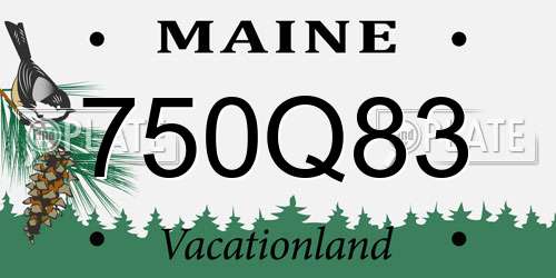 750Q83 Maine License Plate