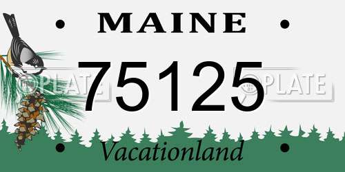 75125 Maine License Plate