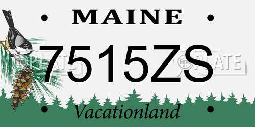 7515ZS Maine License Plate