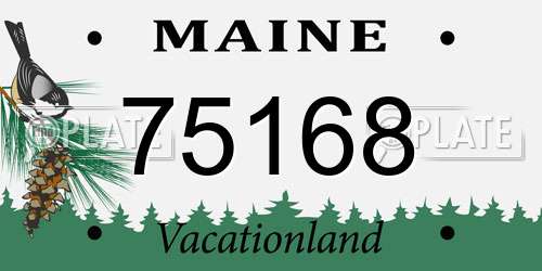 75168 Maine License Plate