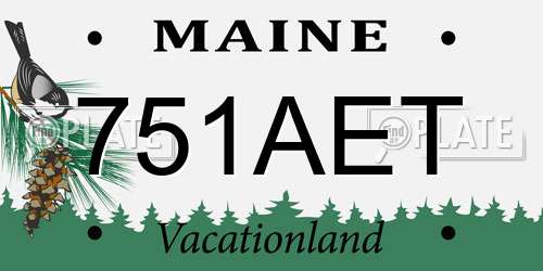751AET Maine License Plate