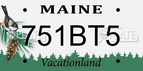 751BT5 Maine License Plate