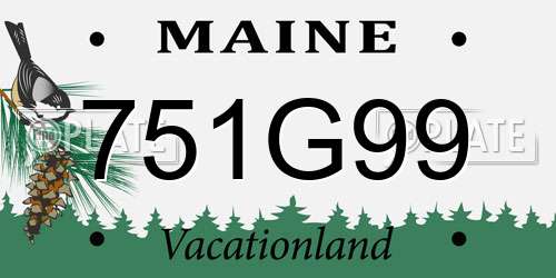 751G99 Maine License Plate