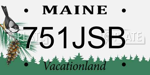 751JSB Maine License Plate
