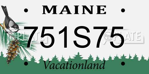 751S75 Maine License Plate