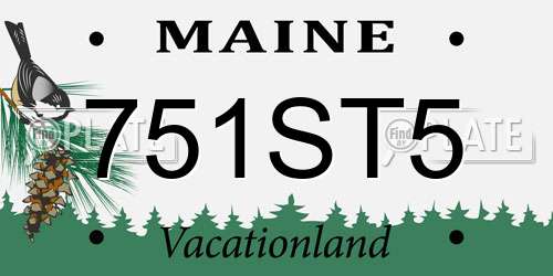 751ST5 Maine License Plate